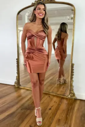 Bodycon Sweetheart Keyhole Short Homecoming Dresses Sexy Party Dress