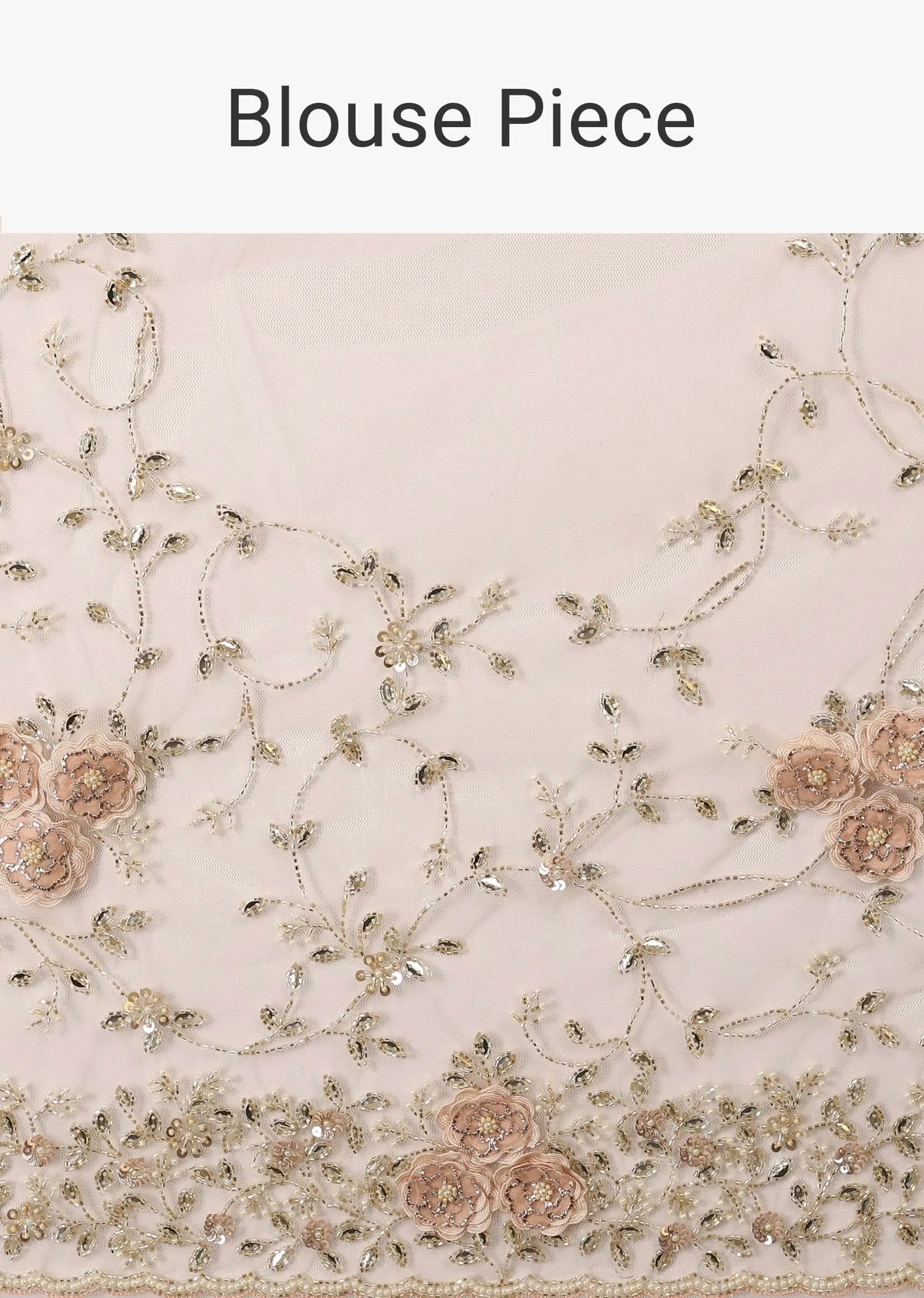 Daisy White Saree In Organza With 3D Floral Embroidery