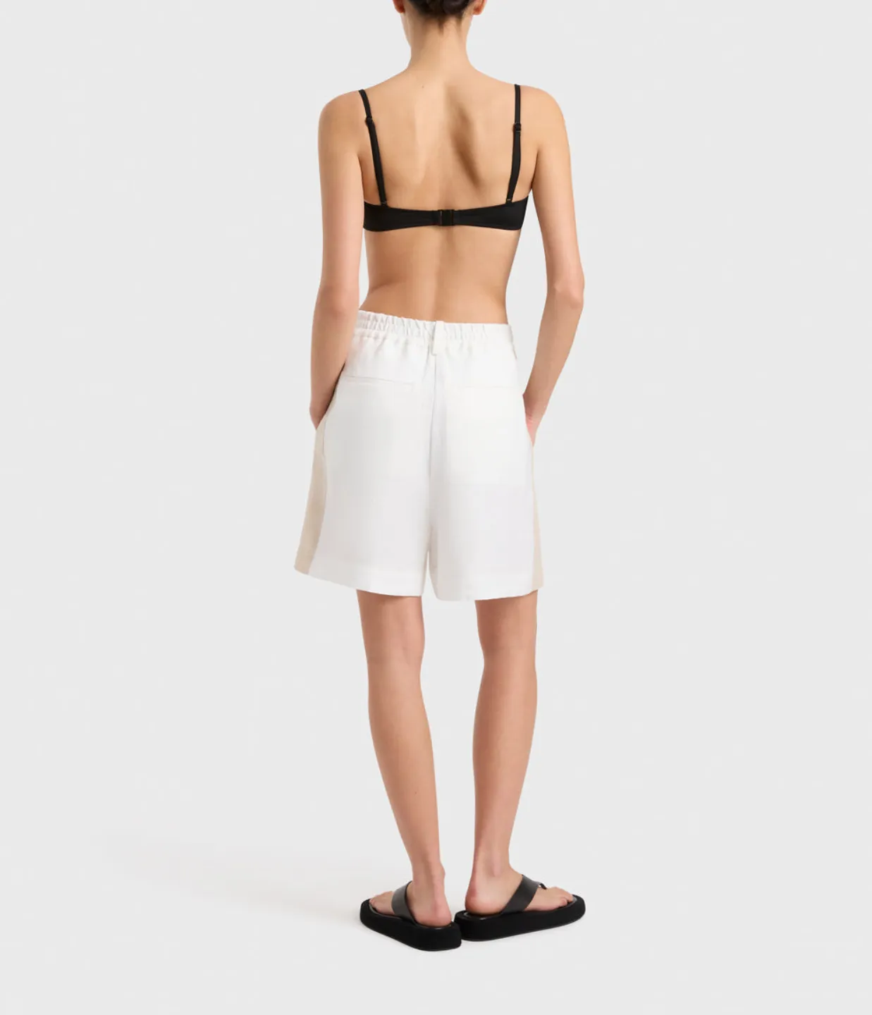 Delphi Two Tone Short in White and Sand