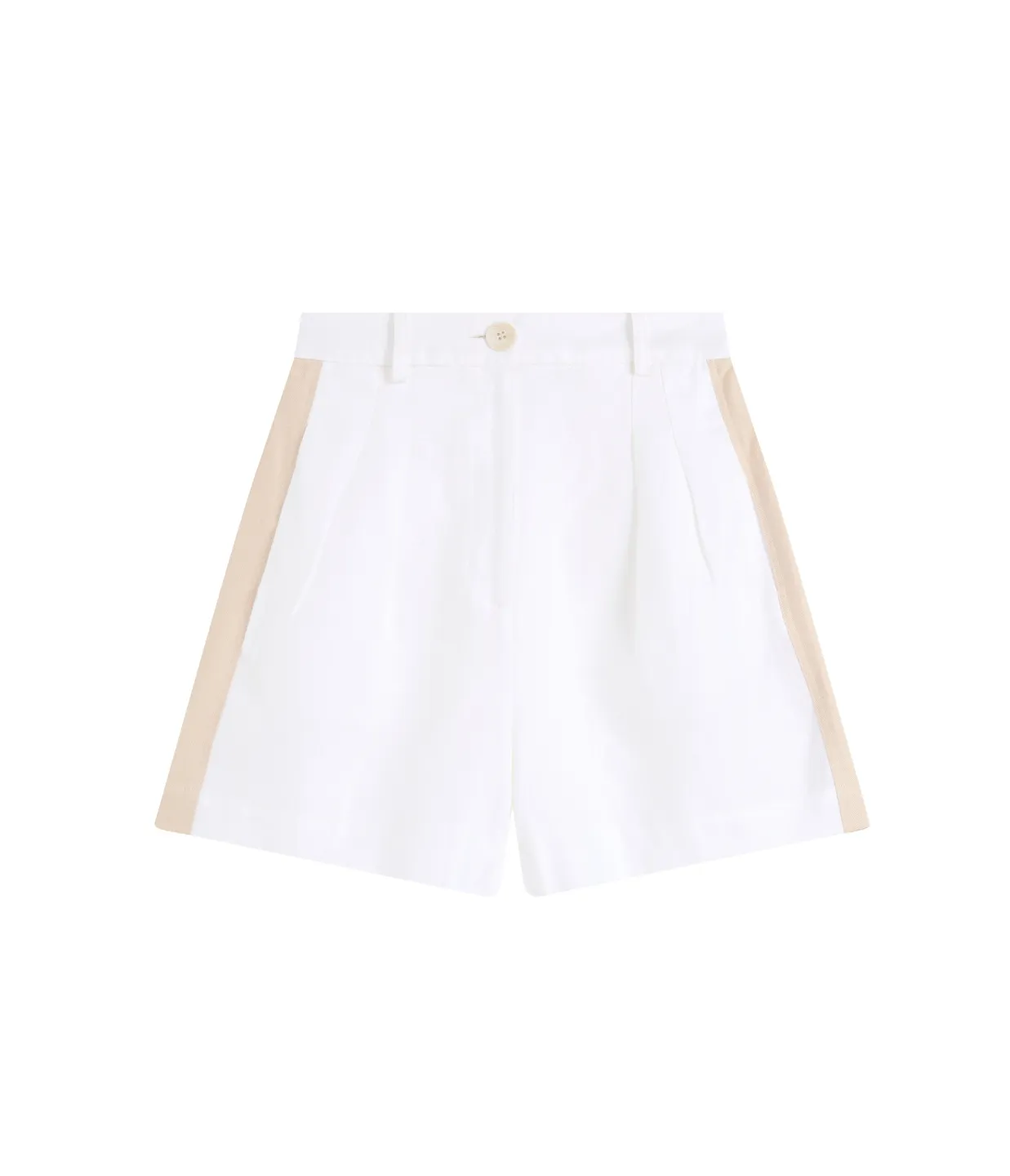 Delphi Two Tone Short in White and Sand