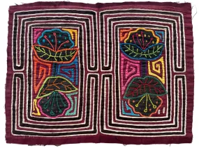 Double Flower Guna Mola Cloth - 1'1 x 1'4
