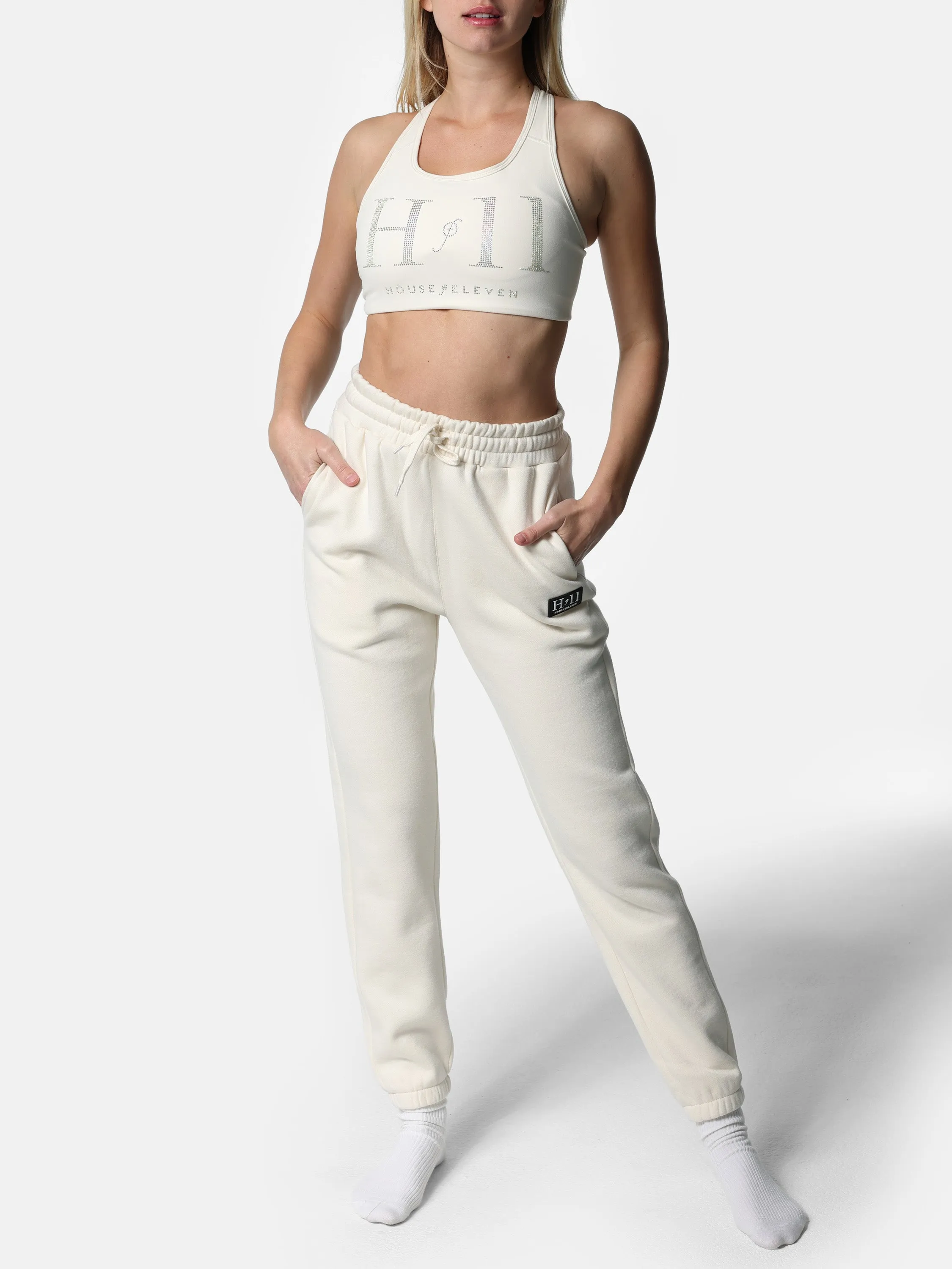 HOF11 Mini Logo Patch Beige Joggers