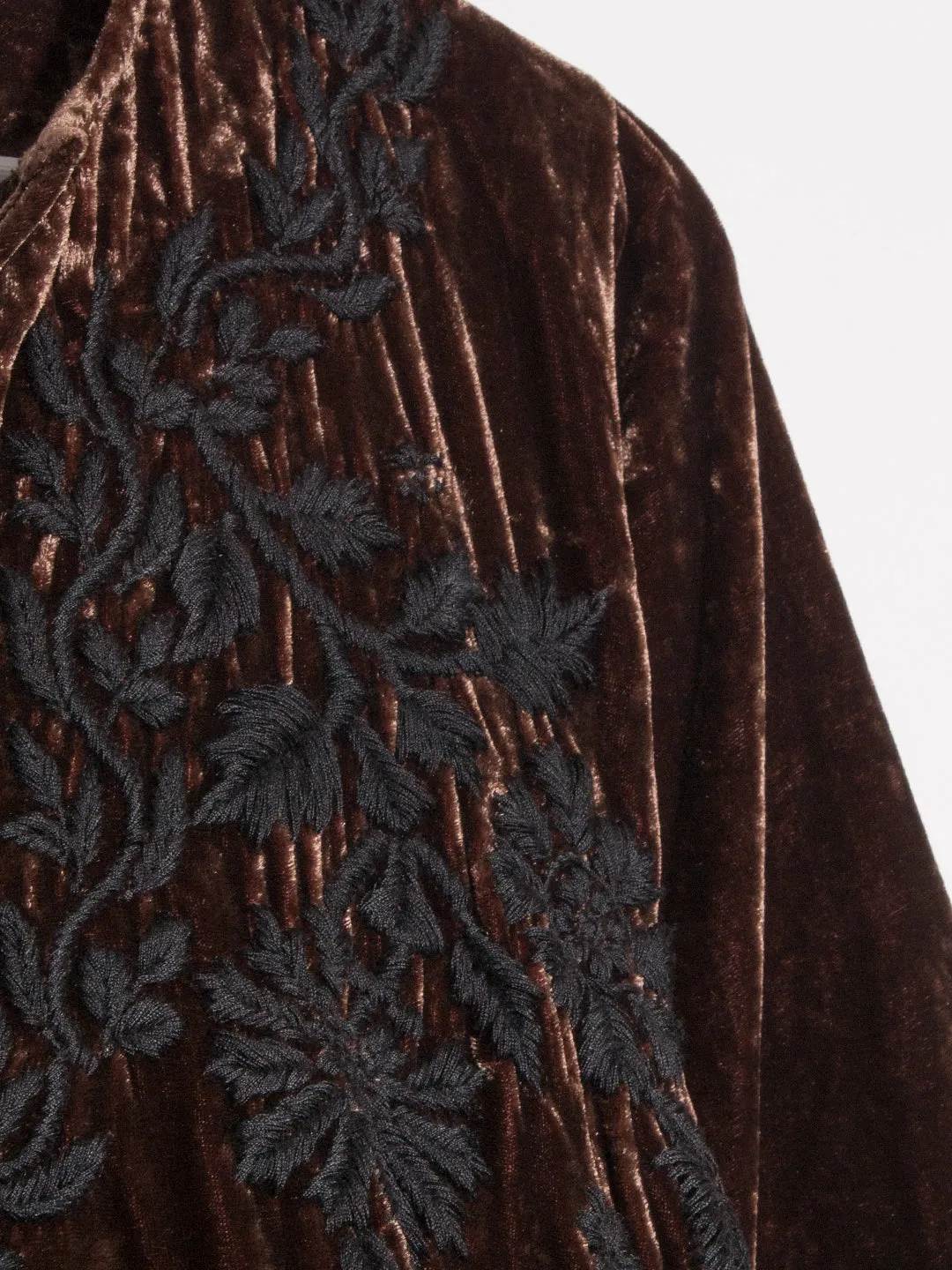 Indian silk velvet embroidered maxi dress