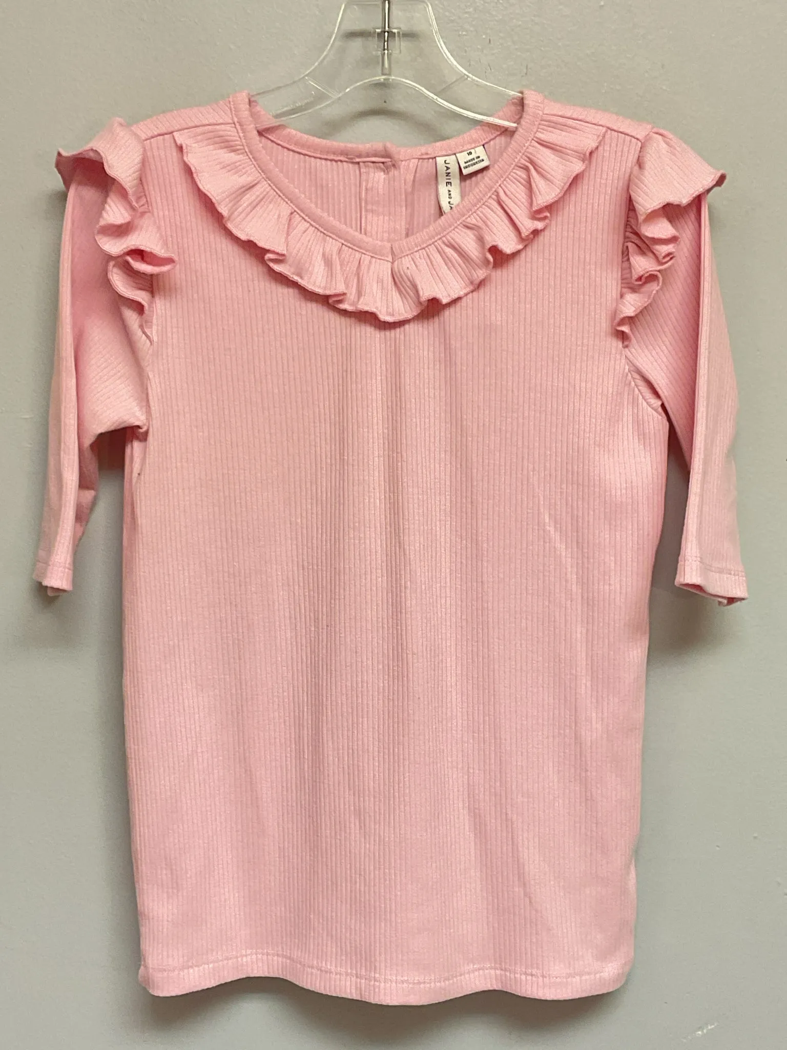Janie and Jack Size 10 Pink Cotton Big Girls Tees/Polos/Tunics