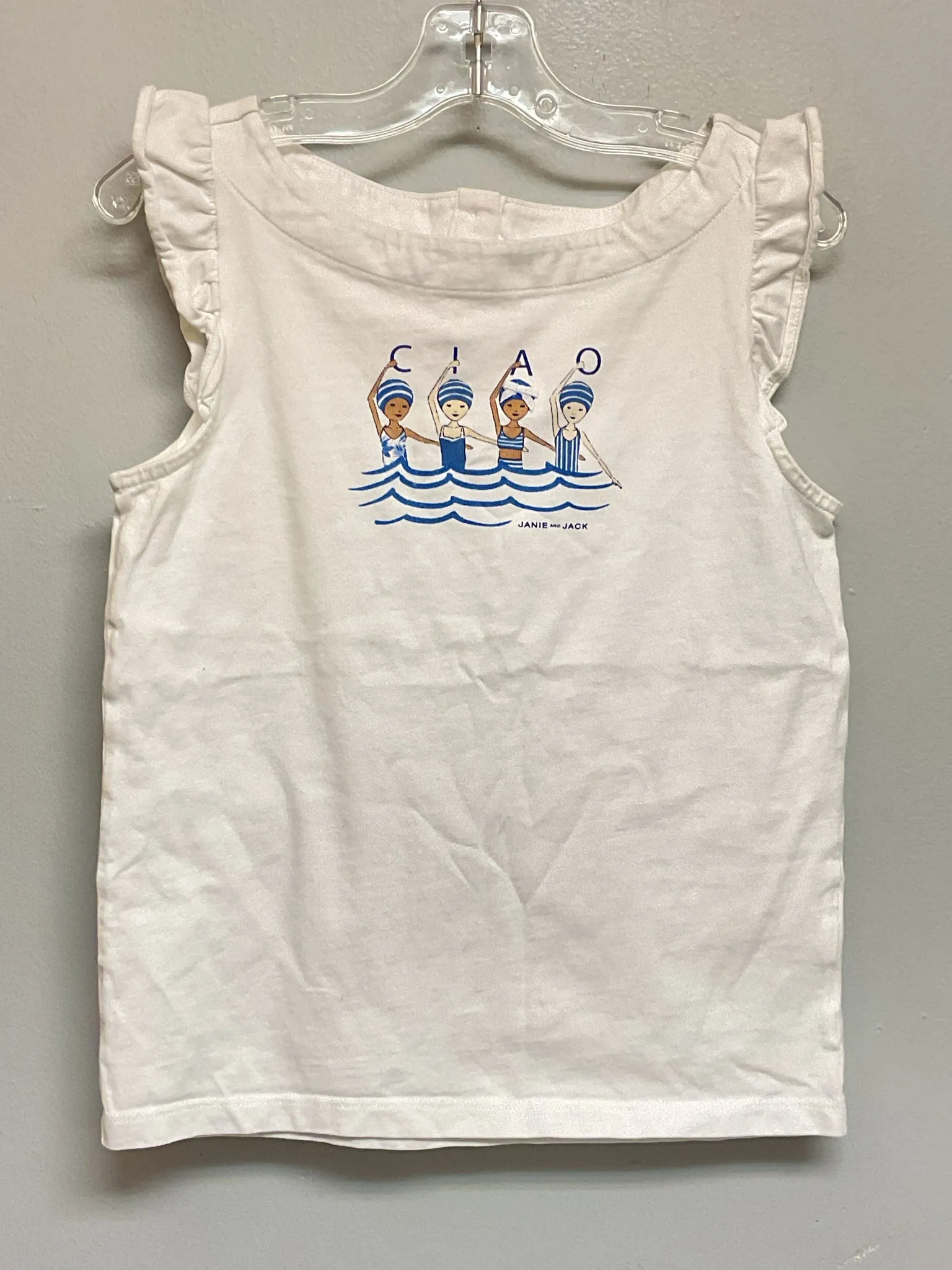 Janie and Jack Size 12 White Cotton Big Girls Tees/Polos/Tunics