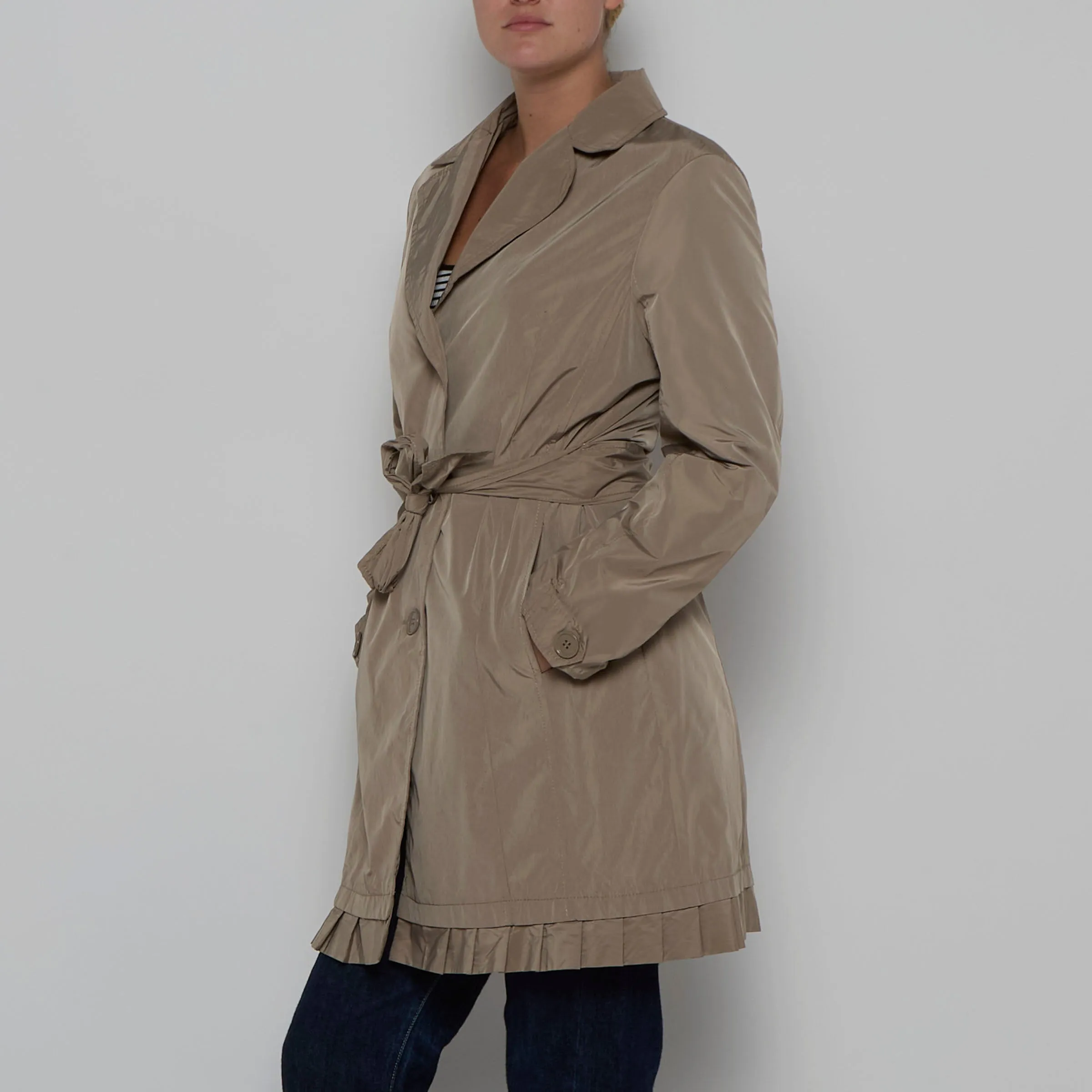 Lola B Beige Belted Trench Coat - S