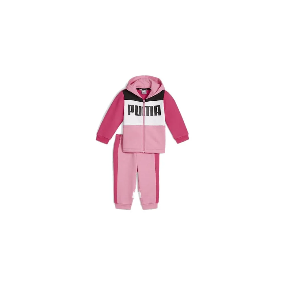 PUMA Infants Minicats Colourblock Jogger Suit - Fast Pink