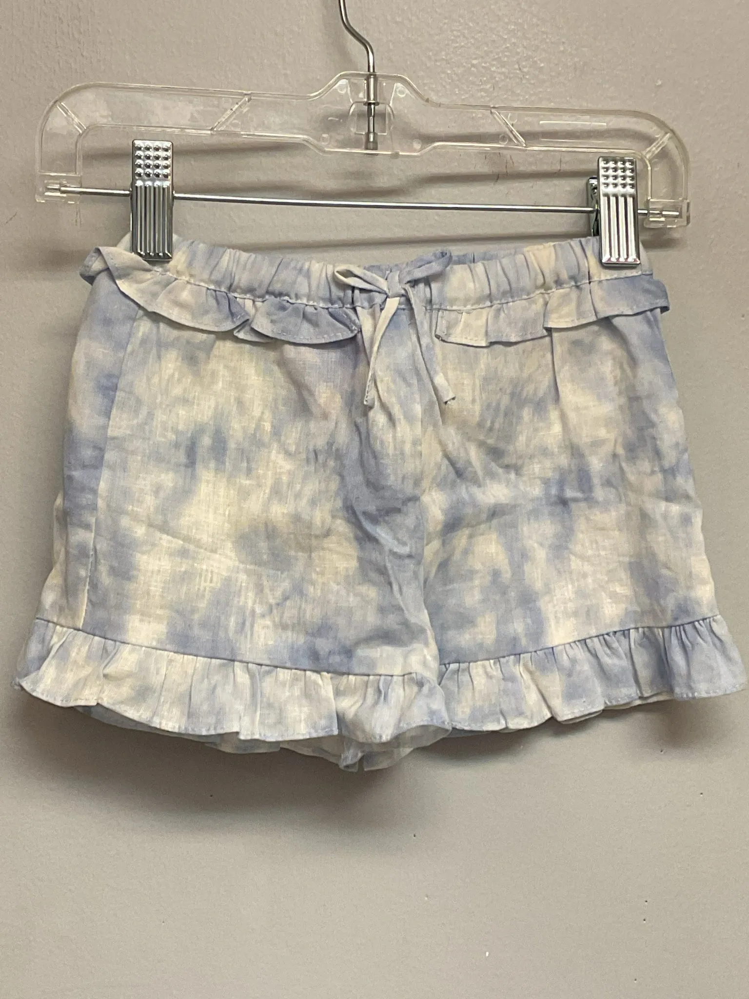 Zara Size 12M light blue Tie Dyed Linen Blend Infant Girls Shorts